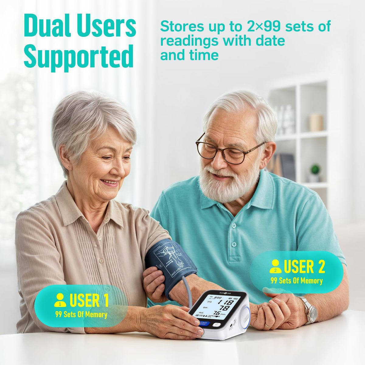 Upper Arm Blood Pressure Monitor with Wide Range Cuff Q397