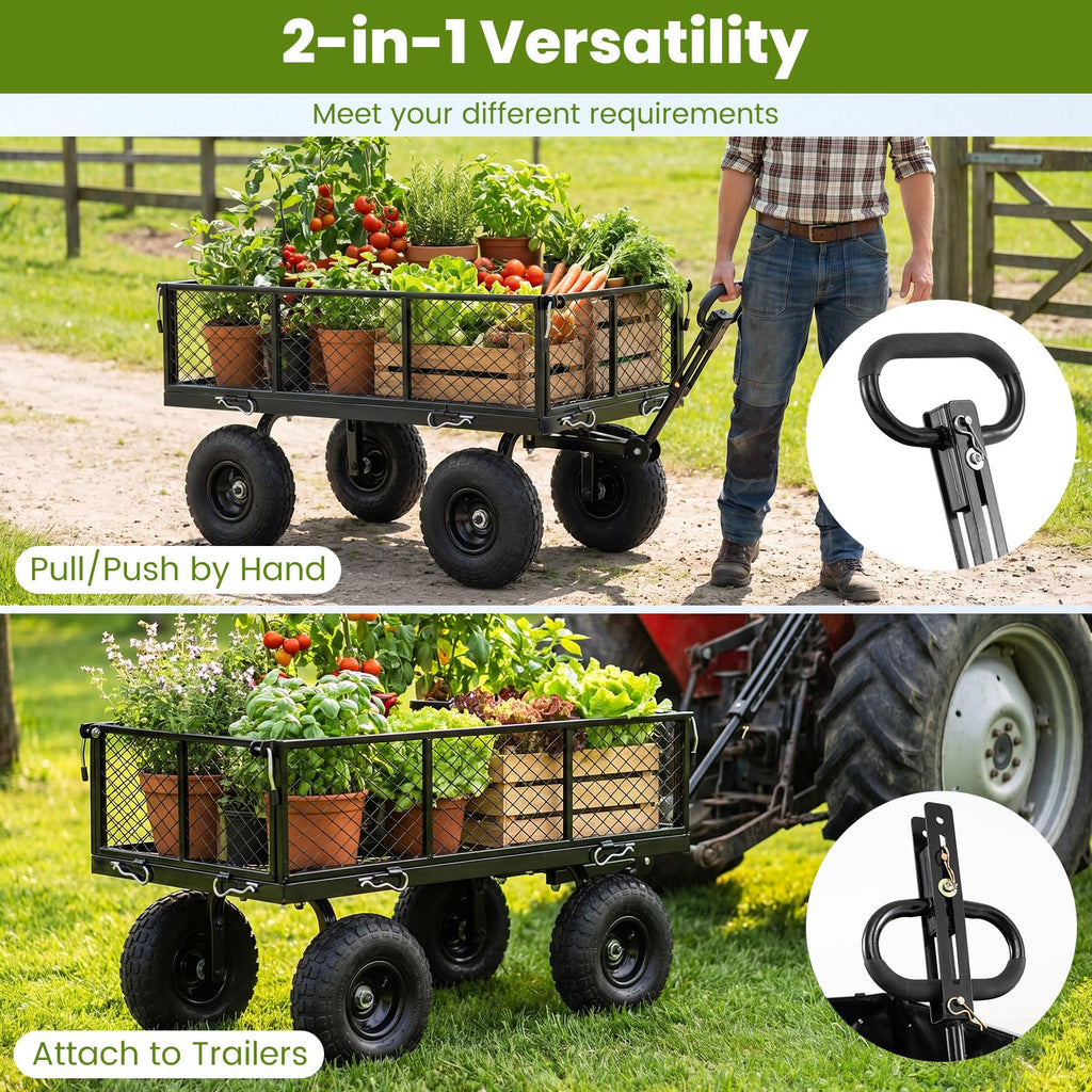 Heavy Duty Metal Garden Cart with Removable Liner V3007