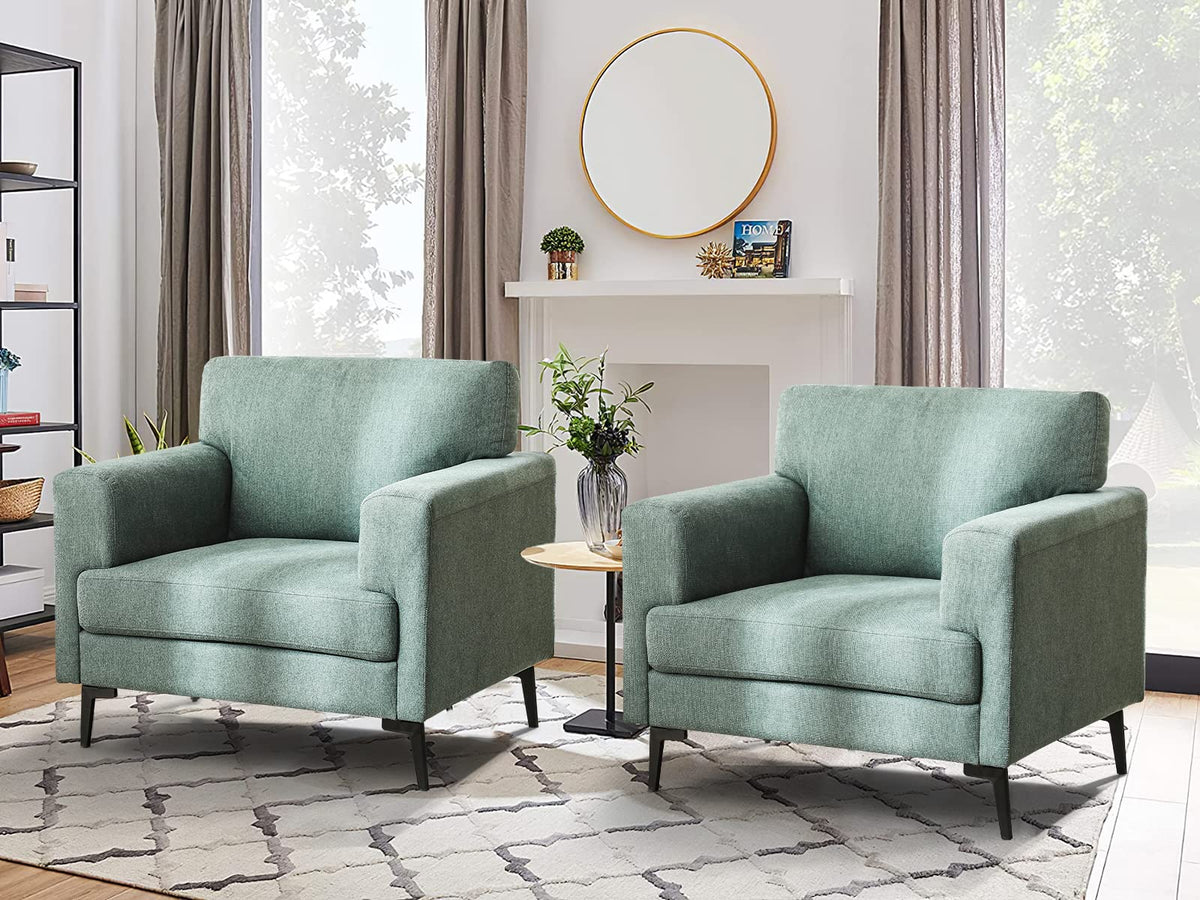 Oversized Linen Accent Chair 2PC E219950