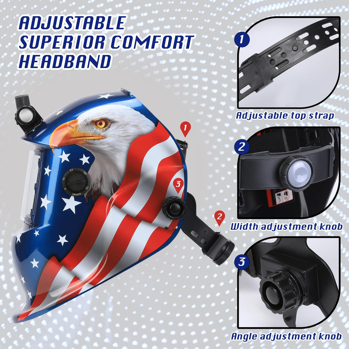 Auto Darkening Welding Helmet with LED Light L574