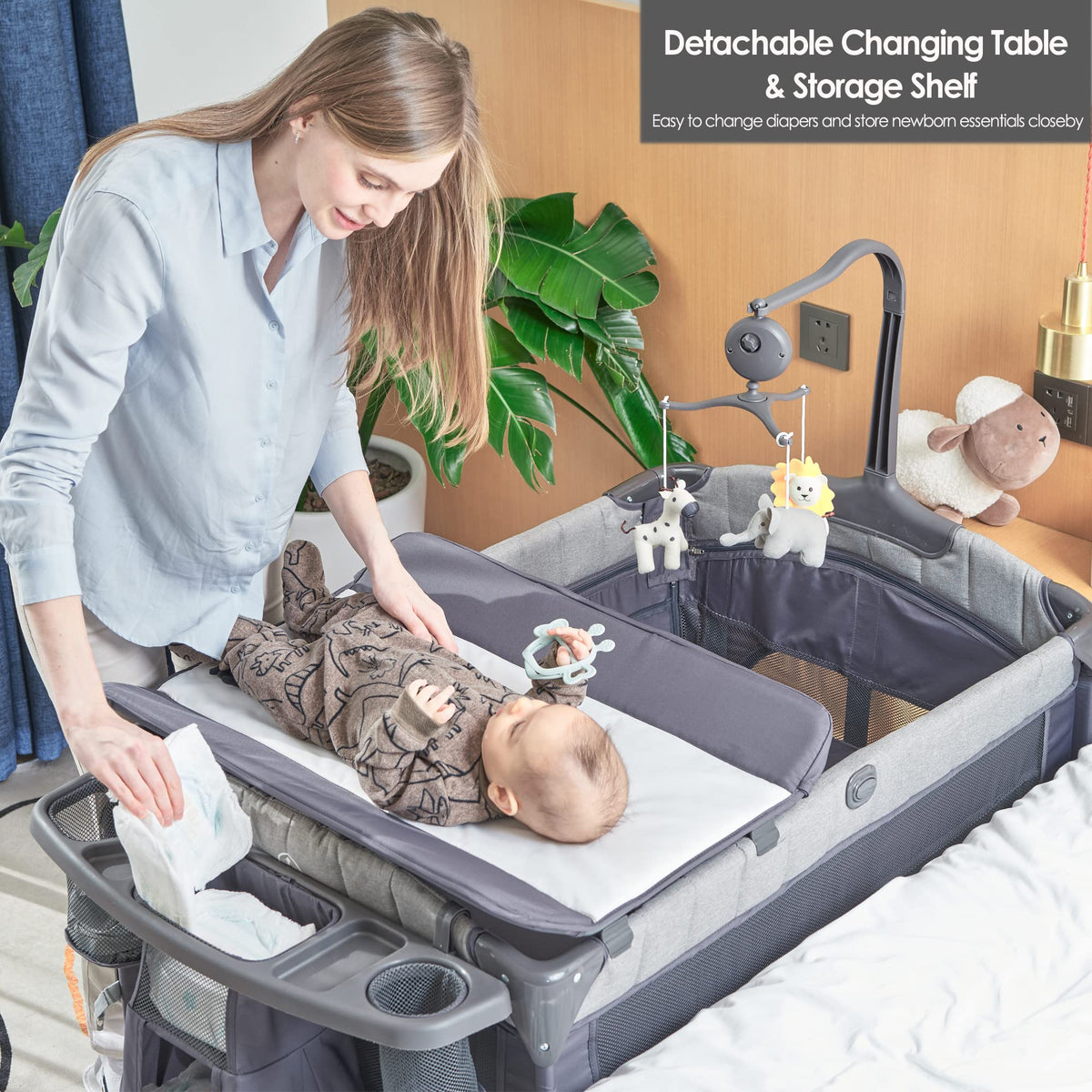 5-in-1 Pack and Play with Bassinet and Changing Table H4734