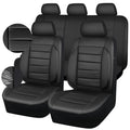 Leather Seat Covers Full Set Water Resistant 3D Foam Back Support 5 Seat Covers F230