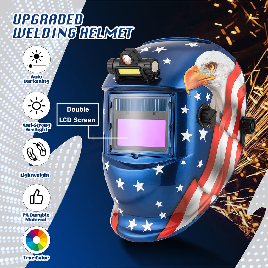 Auto Darkening Welding Helmet with LED Light L574