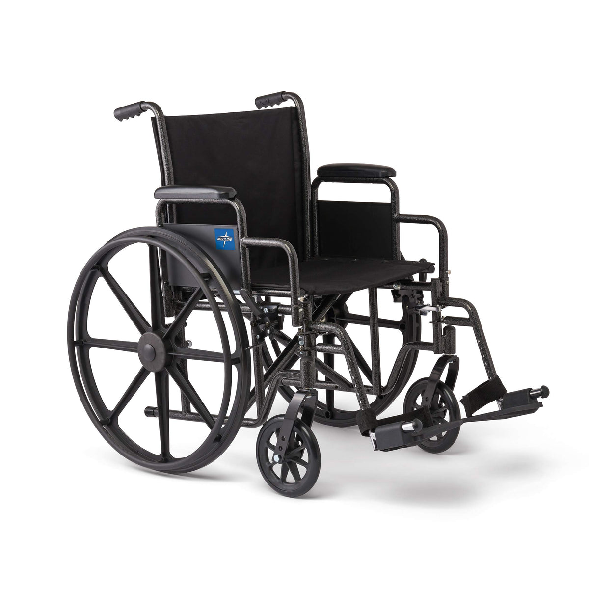 Folding Wheelchair with Swing-Back Desk-Length Arms and Swing-Away Footrests W255