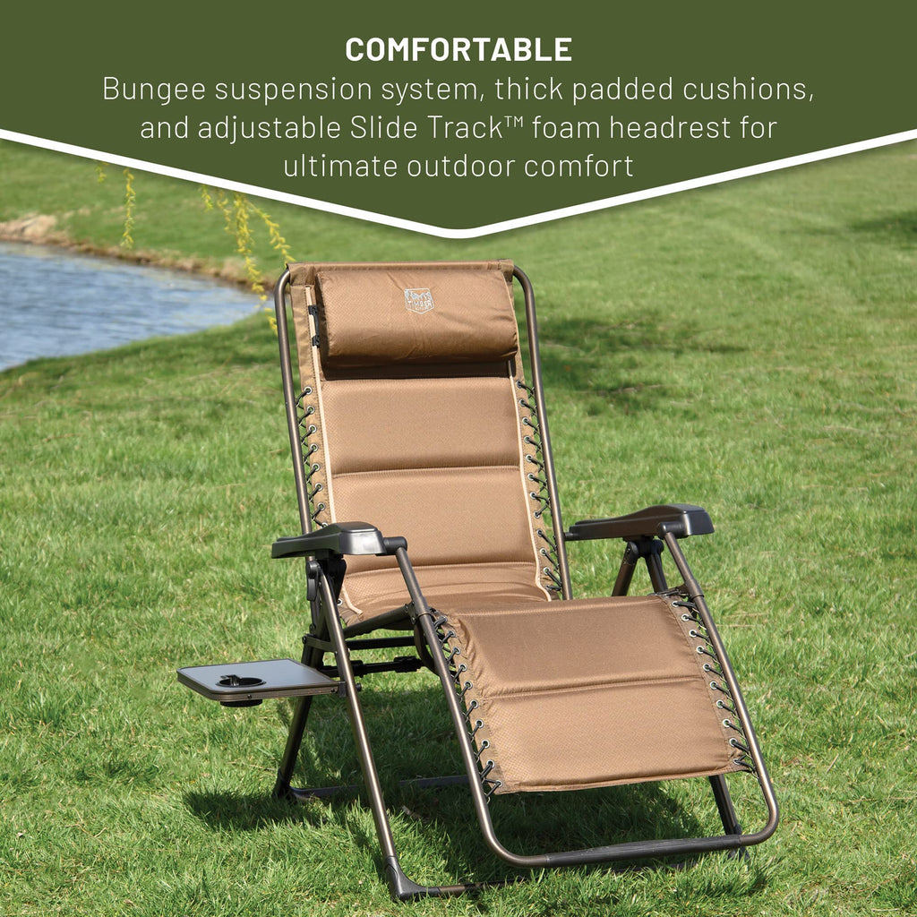 Brown Zero Gravity Folding Recliner Chair with Cup Holder S3731