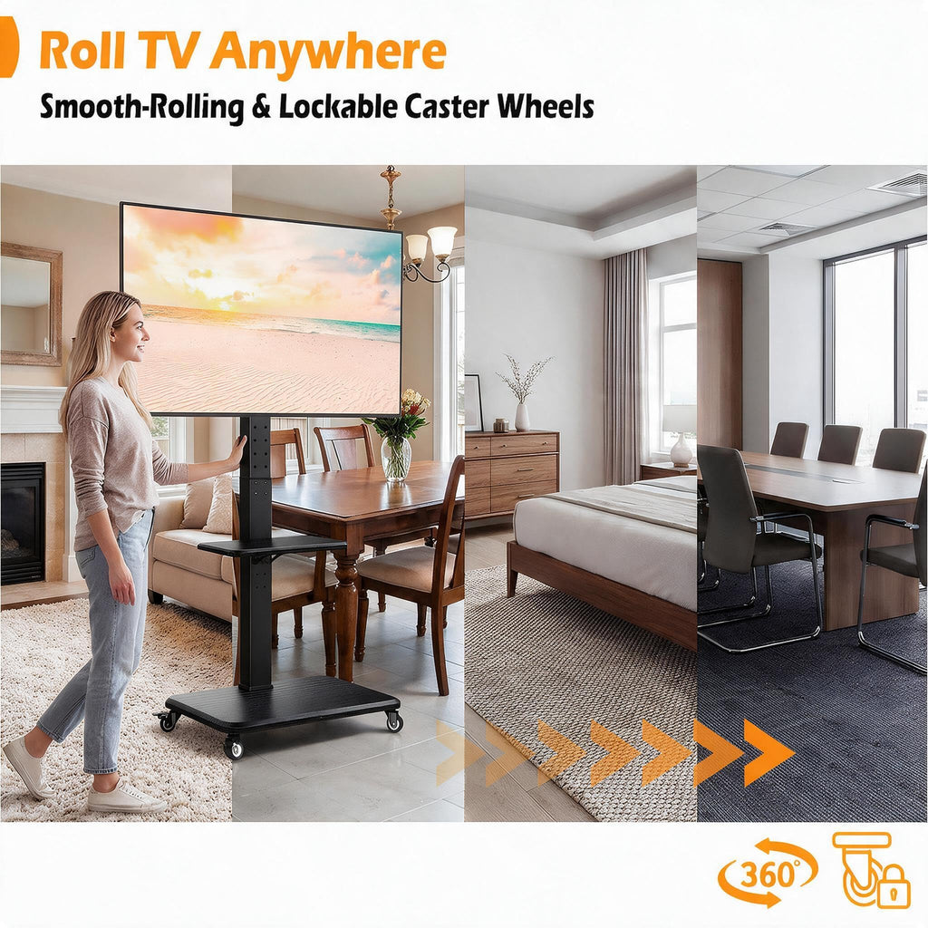 Rolling TV Stand with Wheels for 30-75 Inch TVs N925