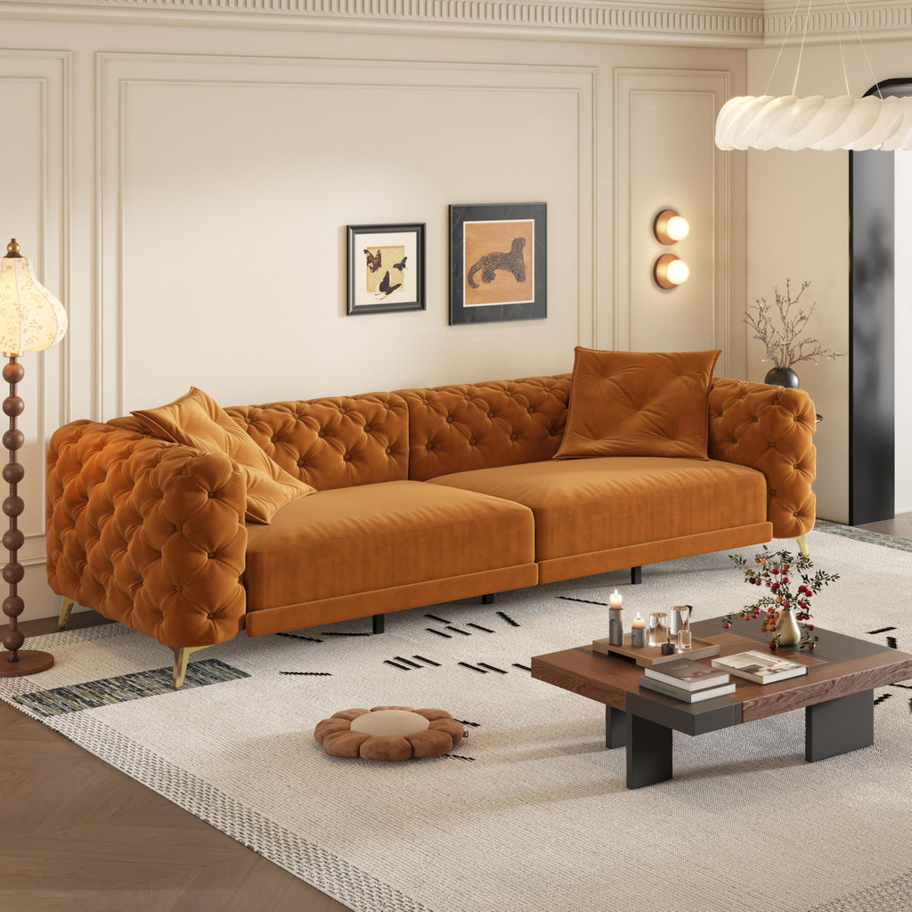 Orange Velvet Sofa Bed M1710