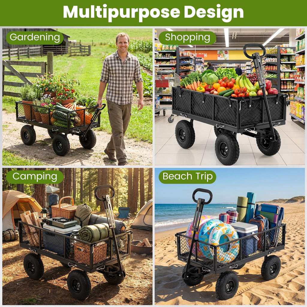 Heavy Duty Metal Garden Cart with Removable Liner V3007